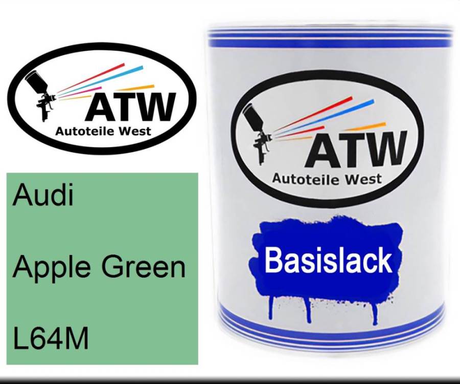 Audi, Apple Green, L64M: 1L Lackdose, von ATW Autoteile West.